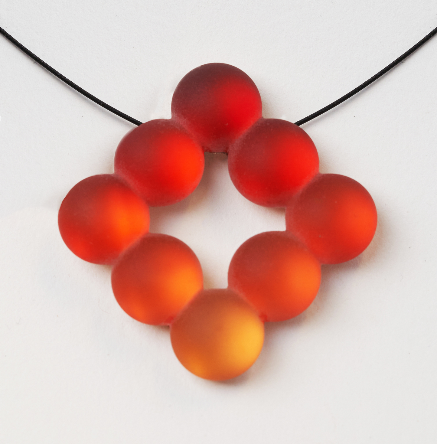 Red Ombré Eight Jewel Pendant Necklace